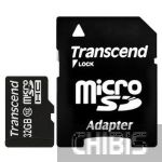 Карта памяти Transcend MicroSDHC 32Gb (Class 10 )  + SD adapter