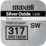 Батарейка для часов 317 Maxell SR516SW Silver Oxide 1.55V 1 шт.