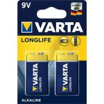 Батарейка Крона Varta Longlife Extra 6LR61 9V Alkaline блистер 2 шт.