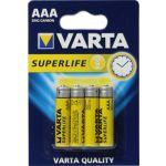 Батарейка ААА Varta Superlife R03 1.5V Цинково-угольная блистер 4/4 шт.