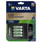 Зарядное устройство АА ААА Varta LCD Smart Plus CHARGER + 4 AA 2100 mAh 57684101441