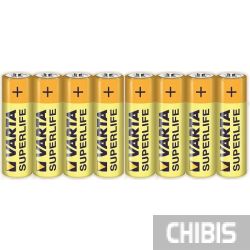 Батарейка АА Varta Superlife LR06 1.5V Цинково-угольная пленка 8/8 шт. 