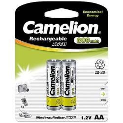 Аккумуляторные батарейки АА Camelion 800 mAh Ni-CD 1/2 блистер