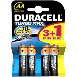 Батарейка АА Duracell Turbo Max LR06 1.5V Alkaline 3 шт+1 бесплатно 4/4шт 