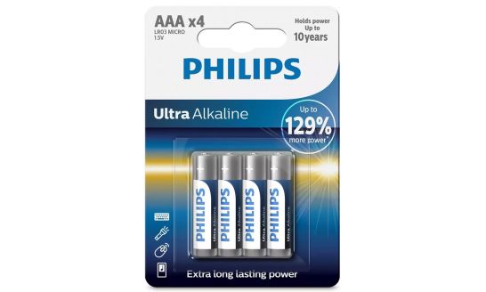 Батарейка Philips Ultra Alkaline LR03 4 шт LR03E4B/10
