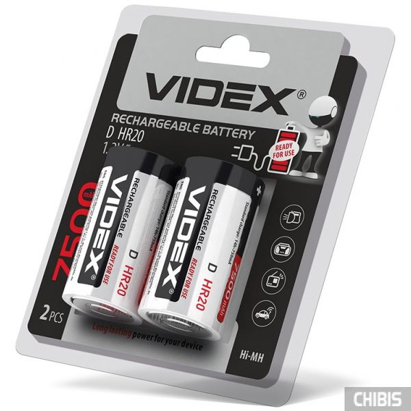 Акумулятор Videx HR20 7500mAh, 1.2V, 2 шт упак