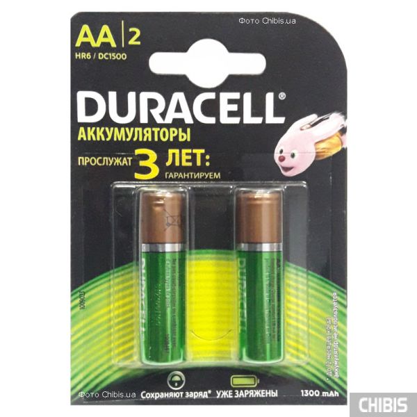 Аккумуляторные батарейки АА Duracell 1300 mAh R6