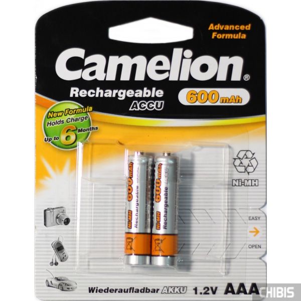 Аккумуляторные батарейки ААА Камелион 600 мА/ч блистер на 2 шт