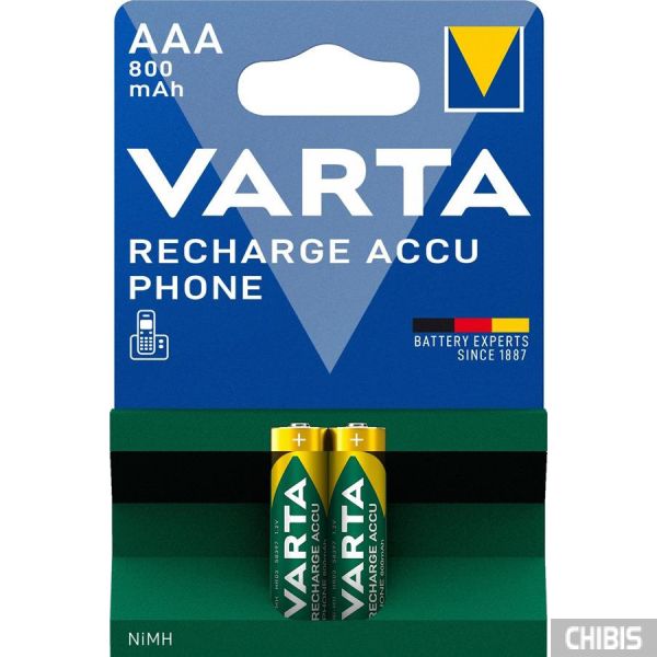 Аккумуляторные батарейки Varta ААА 800 mAh Phone 2/2 шт. T398