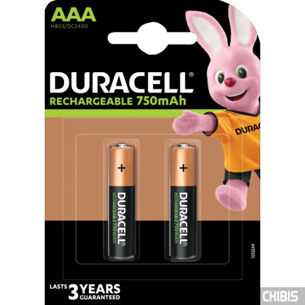 Аккумуляторные батарейки ААА Duracell 750 mAh 2 шт