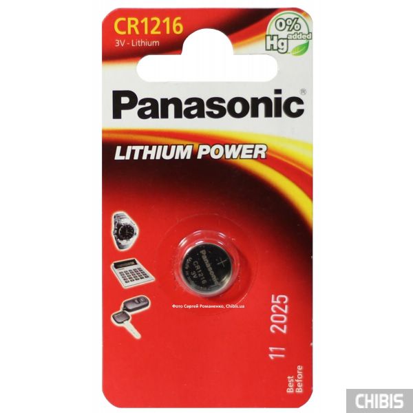 Батарейка CR 1216 Panasonic 3V Литиевая