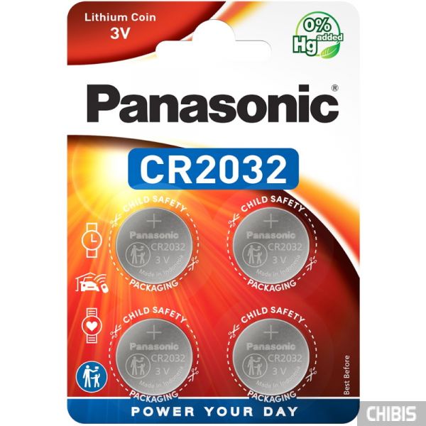 Батарейка CR 2032 3V Panasonic lithium 4 шт.