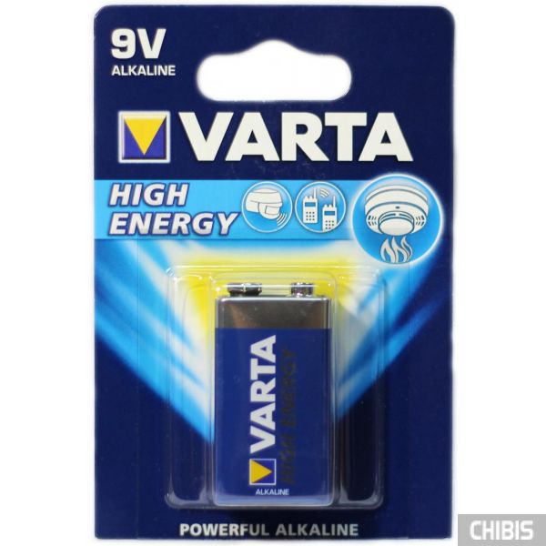 Батарейка 6LR61 9V Varta Крона High Energy Alkaline Щелочная блистер 1 шт 04922121411