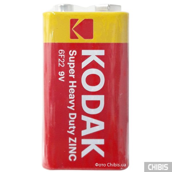 Батарейка Kodak 9V Крона EXTRA HEAVY DUTY 6F22 1 шт. пленка