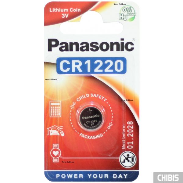 Батарейка CR1220 Panasonic 3V Литиевая 1 шт.