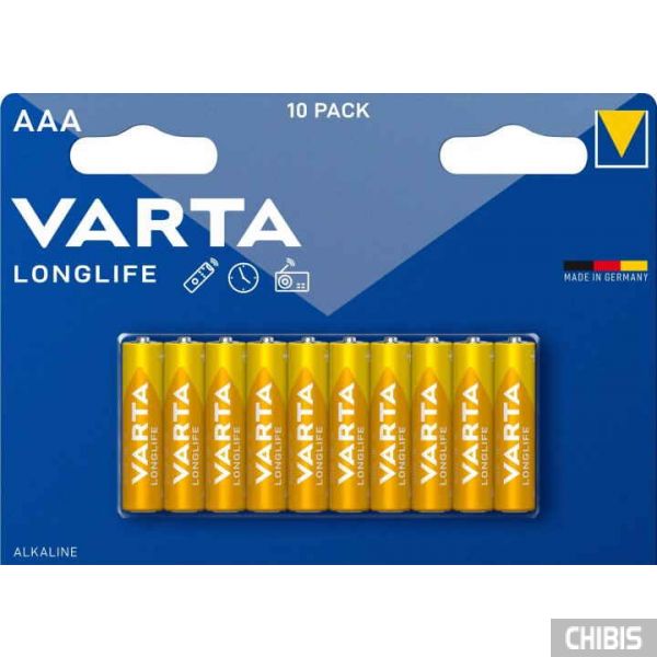 Батарейка Varta Longlife LR03 1.5V Alkaline блистер 10 шт. 