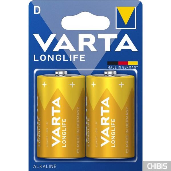 Батарейка LR20 Varta Longlife D / 1.5V / Alkaline Щелочная 2 шт. в упаковке 04120101412