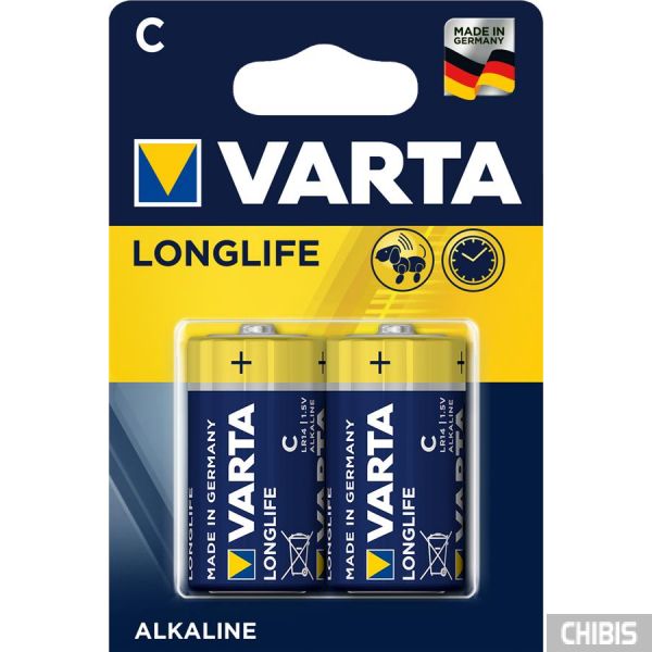 Батарейка Varta C Longlife LR14 Alkaline 04114101412 блистер 2 шт