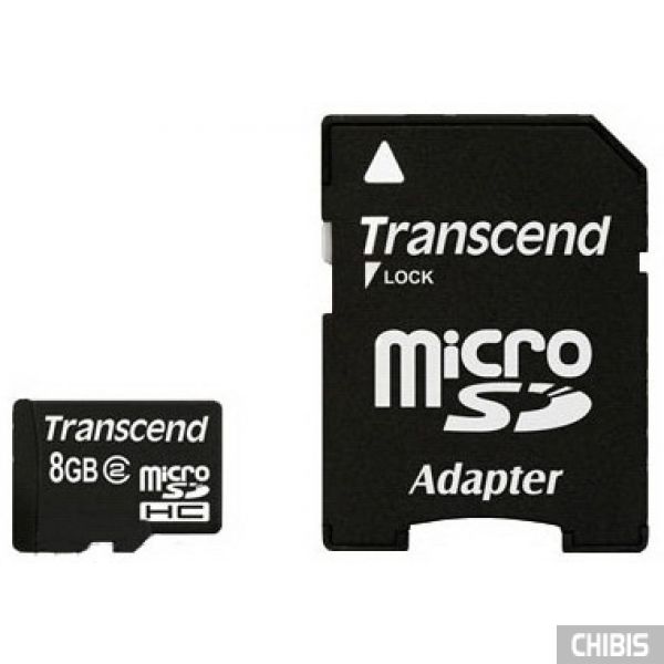 Карта памяти Transcend MicroSDHC 8Gb (Class 2) + CardReader