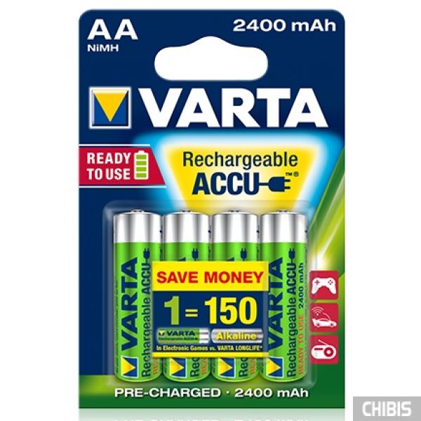 Аккумуляторные батарейки Varta АА 2400 mAh Ni-Mh Ready to Use блистер 4/4 56756101404