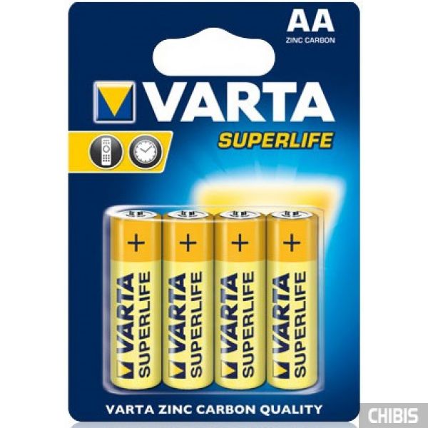 Батарейка АА Varta Superlife R06 1.5V Цинково-угольная блистер 4/4 шт.