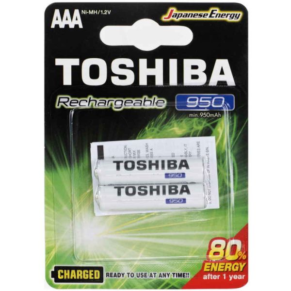 Аккумулятор AAA 950 mAh Toshiba HR3 Ni-MH TNH-6GAE 2 блистер