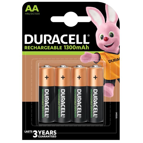 Аккумуляторные батарейки АА Duracell 1300 mAh R6, Ni-Mh, 1.2V 4 шт. 5007324
