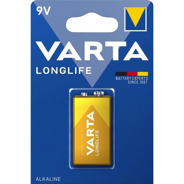 Батарейка Крона 9V 6LR61 Varta Longlife Extra 6F22 / Alkaline 04122101411 1 шт