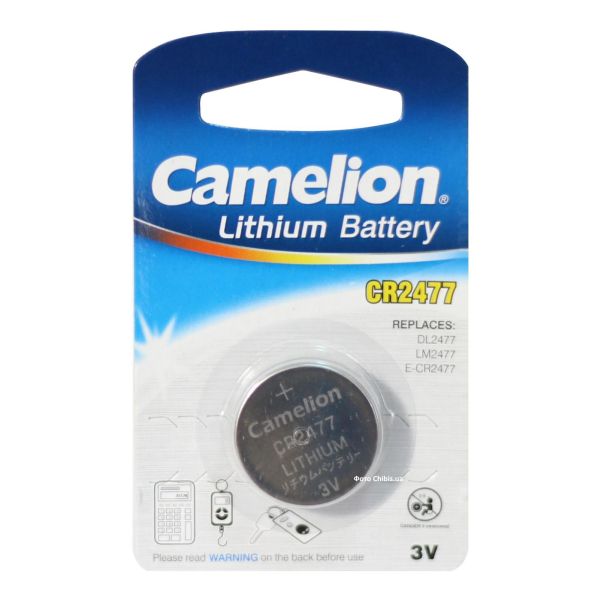 Батарейка CR2477 Camelion Lithium 3V блистер 1 шт