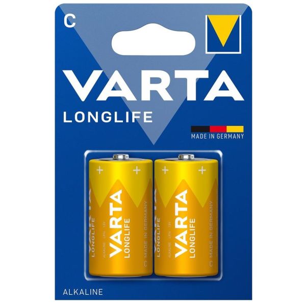 Батарейка LR14 Varta Longlife C 1.5V Alkaline блистер 2 шт.