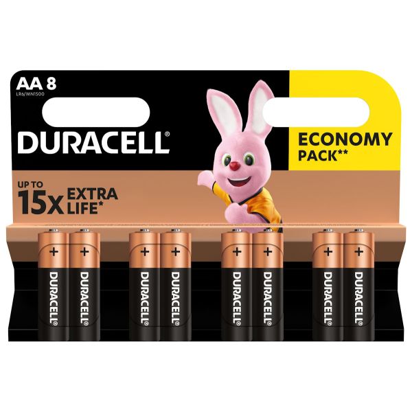 Батарейка АА Duracell Basic (LR06, 1.5V, Alkaline Щелочная) 8 шт.