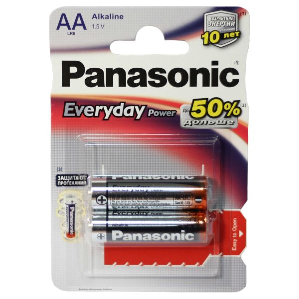 Батарейка Panasonic AA Everyday Power LR06 1.5V alkaline бистер 2 шт