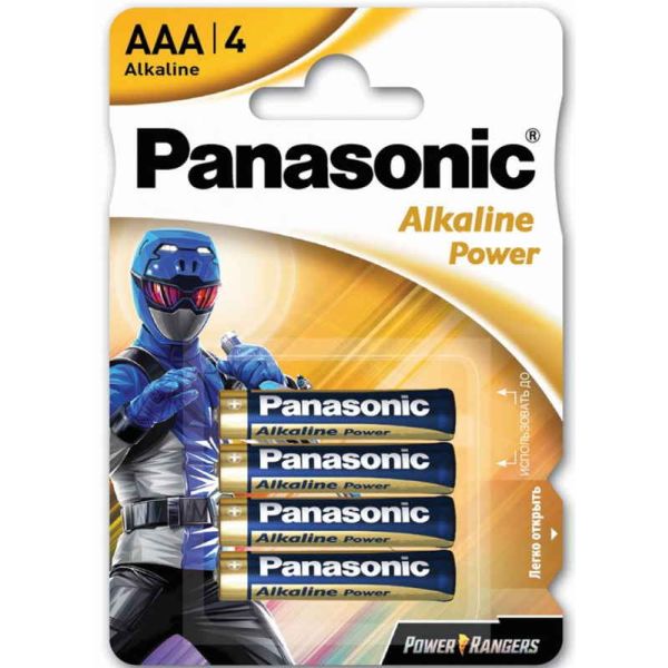 Батарейка Panasonic Alkaline Power LR03 ААА 1.5V Power Rangers 4 шт.