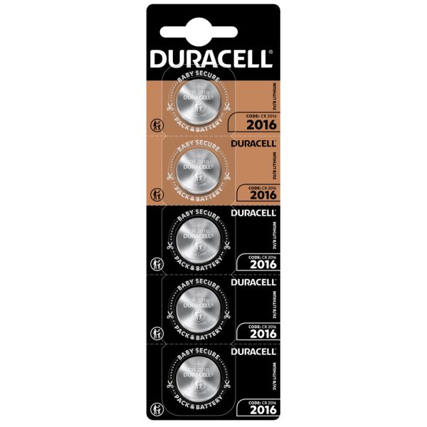 Батарейка Duracell CR-2016 3V Lithium 5 шт