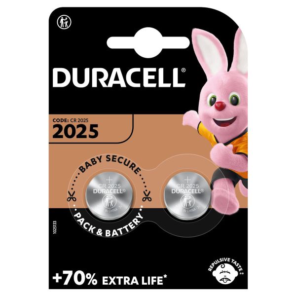 Батарейка Duracell 2025 3V Литиевая 2 шт.
