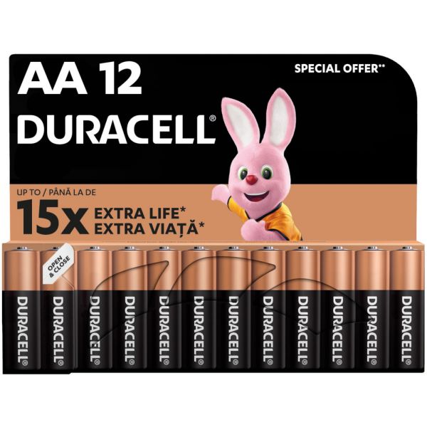 Батарейка АА Duracell Basic LR06 / 1.5V / Alkaline Щелочная 12 шт. в упаковке 5000394006546