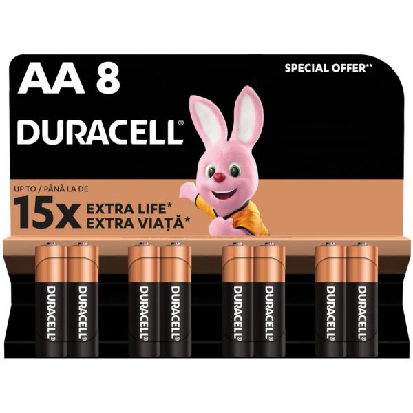 Батарейка АА Duracell Basic (LR06, 1.5V, Alkaline Щелочная) 8 шт.