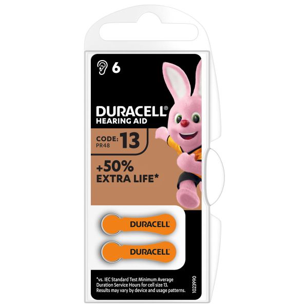 Батарейка DURACELL HA 13 упаковка на 6 шт.