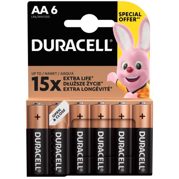 Батарейка Duracell LR06 MN1500 1.5V alkaline 6 шт
