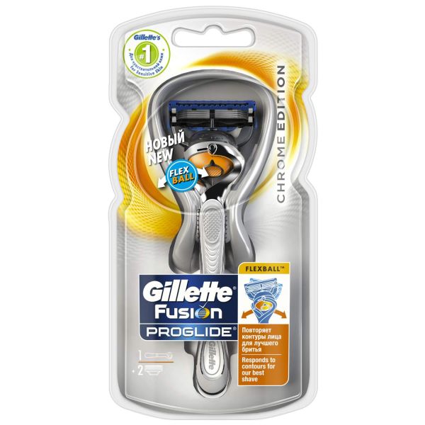 Gillette Flexball Fusion ProGlide Chrome Edition бритва с 2 кассетами 7702018388790