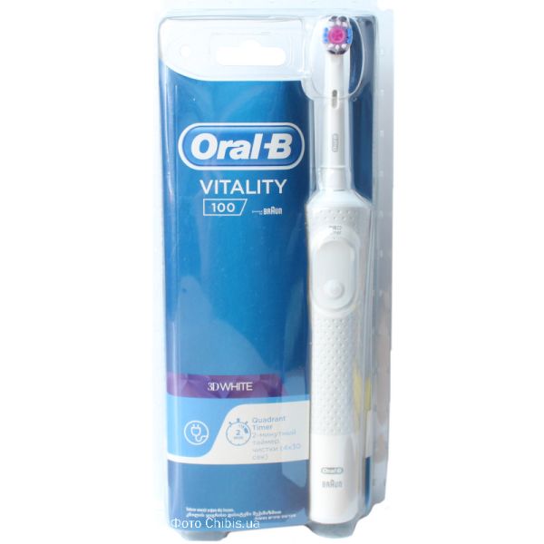 Электрическая щетка Oral B Braun Vitality D100.413.1 PRO 3DWhite тип 3710 white