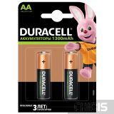 Аккумуляторные батарейки АА Duracell 1300 mAh R6, Ni-Mh, 1.2V 2 шт. 5000394039186