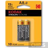 Батарейка AA Kodak XTRALIFE LR06 блистер 2 шт.