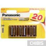Батарейка ААА Panasonic Alkaline Power блистер 20/20 шт LR03REB/20BW