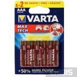 Батарейка Varta AAA Max Tech LR03 4+2 шт 1,5V