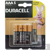 Батарейка Duracell LR03 MN2400 Alkaline Basic 5 (4+1) шт. 5000394052444
