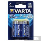 Батарейка Varta C High Energy LR14, 1.5V, Alkaline 4914 блистер 2/2 ш