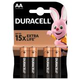 Батарейка АА 1.5V Alkaline Duracell Basic 4 шт 