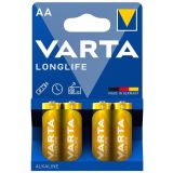 Батарейка AA Varta Longlife (LR06, 1.5V, Alkaline Щелочная) упаковка на 4 шт