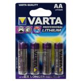 Батарейка AA Varta Lithium LR06, 1.5V блистер 4/4 шт 6106301404